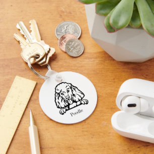 Poedelhond gepersonaliseerd sleutelhanger