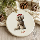 Poedelhond gepersonaliseerde kerst keramisch ornament