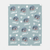 Poedelhond, Grijze Douanefoto en Naam, Huisdier Fleece Deken (Voorkant)