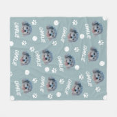 Poedelhond, Grijze Douanefoto en Naam, Huisdier Fleece Deken (Voorkant (Horizontaal))