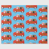 Poedelhond in de vrachtwagen van de Kerstmisleveri Cadeaupapier (Vlak)