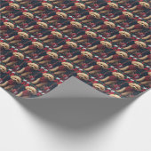 Poedelhond met kerstcadeaus open haard cadeaupapier (Hoek)