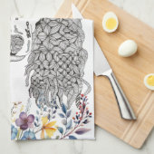 Poedelliefhebber Bloemenkeukenhanddoek Theedoek (Quarter Fold)