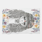 Poedelliefhebber Bloemenkeukenhanddoek Theedoek (Horizontaal)