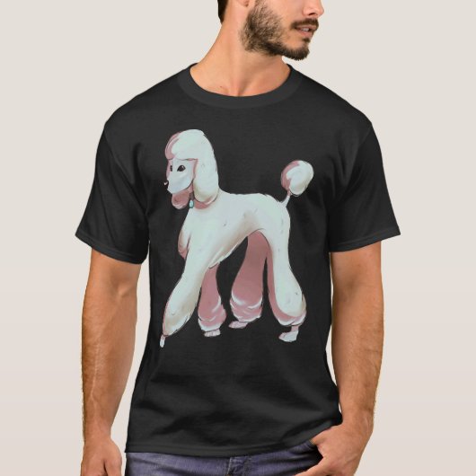 Poedelontwerp enig wit t-shirt (Voorkant)