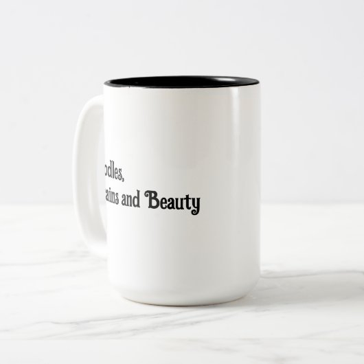 Poedels, Hersenen en Beauty Coffee Mok (Voorkant links)