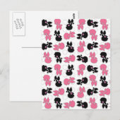 Poedels Honden Zwart en Roze Briefkaart (Voorkant / Achterkant)