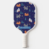 Poedels Liefhebbers Kerst Custom Name Pickleball Paddle (Voorkant)