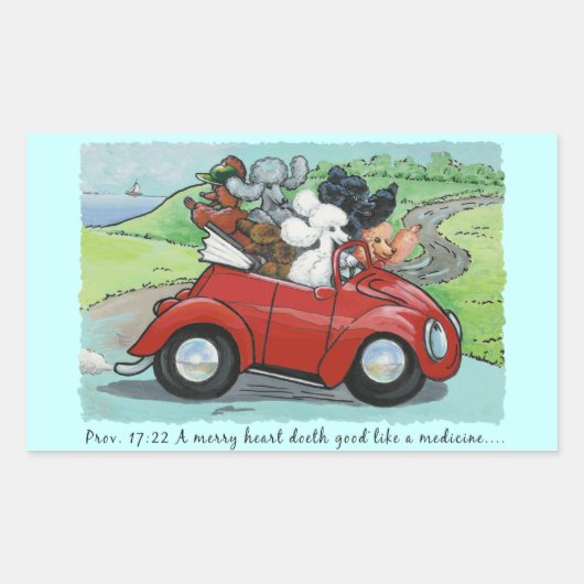 Poedels Retro Schrift Stickers Gift Labels (Voorkant)