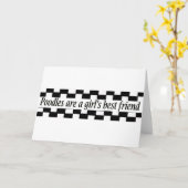 Poedels zijn de beste vriendin van een meisje kaart (Gele Bloem)