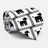 Poedels Zwart en Wit | Cool Hondenliefhebber Stropdas (Opgerold)