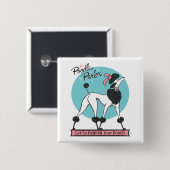 poedelsalon vierkante button 5,1 cm (Voorkant /achterkant)