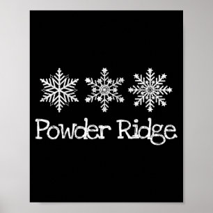 Poeder berg skiër skiën ski sneeuwvlokken poster