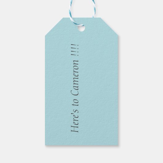 Poeder Blauw B0E0E6 - Douanebericht of Leeg Cadeaulabel (Achterkant)