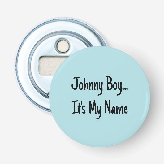 Poeder Blauw B0E0E6 Stevig kleurenontwerp Button Flesopener (Voorkant)
