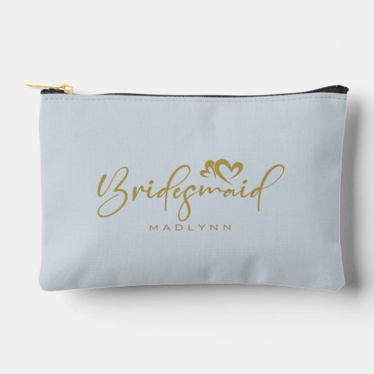 Poeder Blauw Bruidsmeisje Script Naam Cosmetische  Etui (Voorkant)