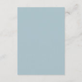 Poeder Blauw Elegant Tekst | Details bruiloft gast Informatiekaartje (Achterkant)