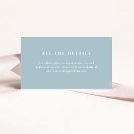 Poeder Blauw Elegant Tekst | Trouwgegevens Informatiekaartje