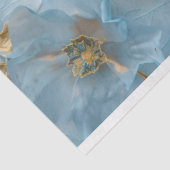 Poeder Blauw en Goud Bloemen Tissuepapier (Detail)