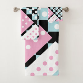 Poeder blauw en roze bad handdoek