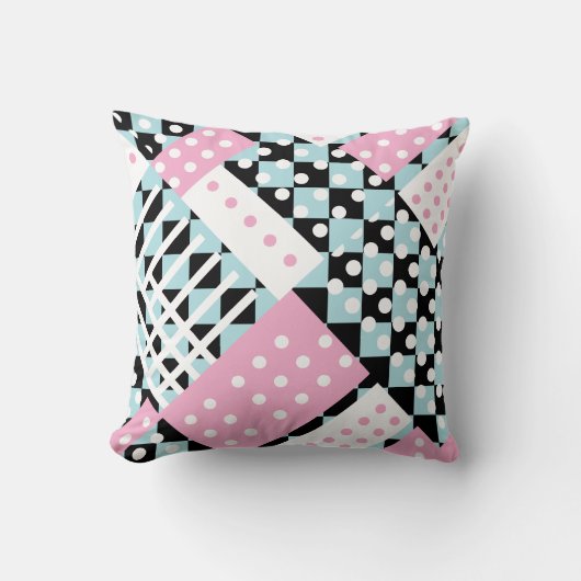 Poeder blauw en roze kussen (Voorkant)