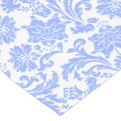 Poeder Blauw en Wit Bloemen Damast Korte Tafelloper (Hoek)