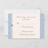 Poeder Blauw Florentijns RSVP Kaartje (Voorkant)
