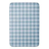 Poeder Blauw Gingham Buffalo Geruit Linnen Textuur Badmat (Voorkant Verticaal)