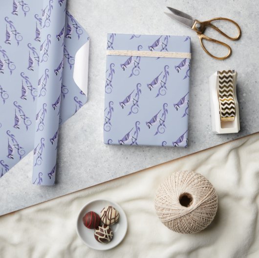 Poeder Blauw Jay inpakpapier (Crafts)