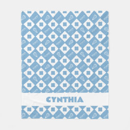 Poeder Blauw Lacrosse Argyle Patroon Fleece Deken