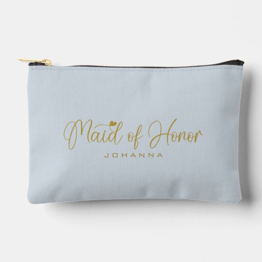 Poeder Blauw Maid of Honor Script Naam Cosmetisch Etui (Voorkant)