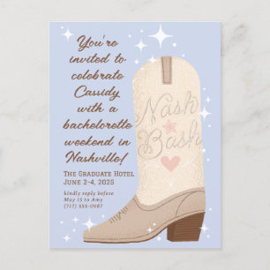 Poeder Blauw Nash Bash Cowgirl Boot Bachelorette Briefkaart