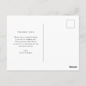 Poeder Blauw Tekst en Foto | Bruiloft dank u Briefkaart (Achterkant)