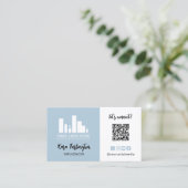 Poeder Blauw Uw Logo QR Code Foto Social Media Visitekaartje (Staand voorkant)