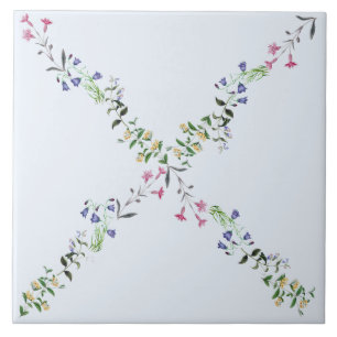 Poeder Blauw Wilde bloem Tile 6x6 Tegeltje