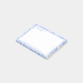 Poeder Blauw Wit Bloemen Damaskpatroon Post-it® Notes (Schuin)