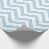 Poeder Blauw Wit XL Chevron ZigZag Patroon Cadeaupapier (Hoek)