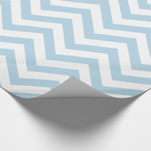 Poeder Blauw Wit XL Chevron ZigZag Patroon Cadeaupapier (Hoek)