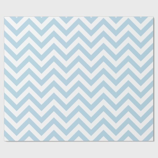 Poeder Blauw Wit XL Chevron ZigZag Patroon Cadeaupapier (Vlak)
