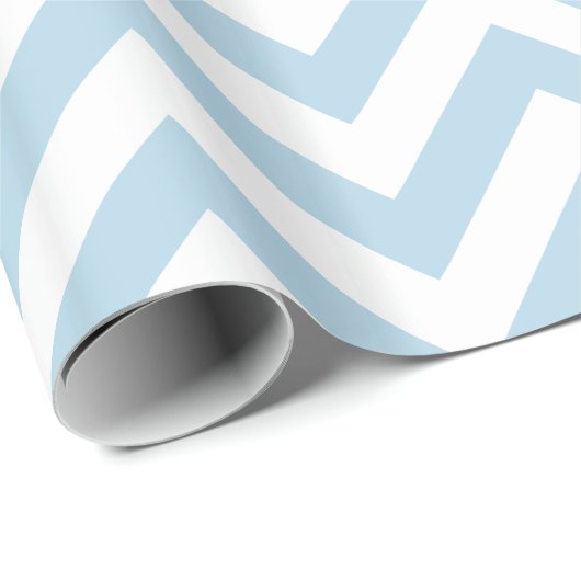 Poeder Blauw Wit XL Chevron ZigZag Patroon Cadeaupapier (Rol Hoek)