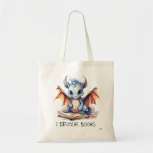 *~* Poeder Blauwe DRAAK LEZEN devour BOEKEN AP88 Tote Bag