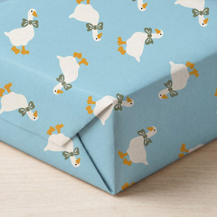 Poeder Blauwe Gans Salie Boog Baby Jongen Shower Cadeaupapier