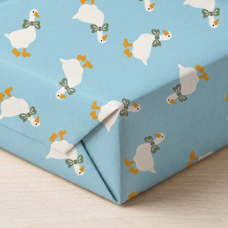 Poeder Blauwe Gans Salie Boog Baby Jongen Shower Cadeaupapier