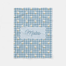 Poeder Blauwe Gingham Gans Buffalo Check Aangepast