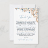 Poeder Blauwe Landvelden Bruiloft Bedankkaart (Voorkant)