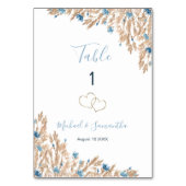 Poeder Blauwe Landvelden Bruiloft Kaart (Achterkant)