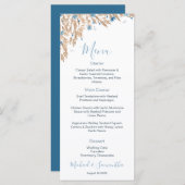 Poeder Blauwe Landvelden Bruiloft Menu (Voorkant / Achterkant)