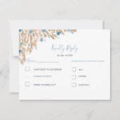 Poeder Blauwe Landvelden Bruiloft RSVP Kaartje (Voorkant)