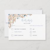 Poeder Blauwe Landvelden Bruiloft RSVP Kaartje (Voorkant)