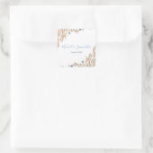 Poeder Blauwe Landvelden Bruiloft Vierkante Sticker (Tas)